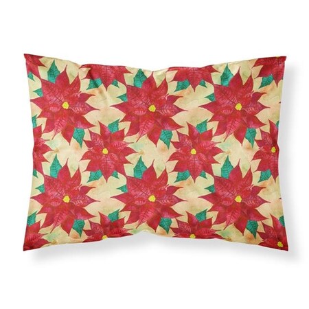 Jensendistributionservices Poinsetta Christmas Fabric Standard Pillowcase MI229755